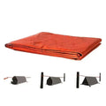 Bright orange survival tube emergency tent waterproof tarp with foldable design and built-in whistle for camping use