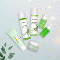 Green and white spring tree cbd brightening moisturising skincare set ideal as a moisturising skincare gift