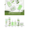 Green and white spring tree cbd brightening moisturising skincare set with bottles tubes and jars for skincare gift