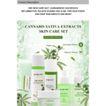 Spring tree brand cbd brightening moisturising skincare set with clear glass bottles green liquid and matching jar gift set