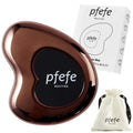 Bronze stainless steel cryo gua sha facial tool with smooth surface and black center featuring white logo