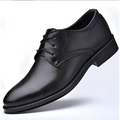 Black leather men’s dress shoe with sleek pointed toe and classic lace-up design for luxury women’s fashion brown pointed toe toe leather shoes with black sole