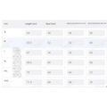 Size chart in centimeters for brown seamless postpartum body shaper bodysuit sizes s to xxxl