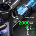 Black and purple foldable handheld vacuum cleaner with brushless large suction digital display and transparent dust container