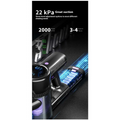 Black and silver foldable handheld vacuum cleaner with brushless large suction digital display and blue led lighting
