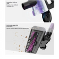 Purple and black foldable handheld vacuum cleaner with brushless large suction and transparent dust container
