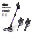 Purple and black foldable handheld vacuum cleaner with brushless large suction and detachable attachments for versatile cleaning