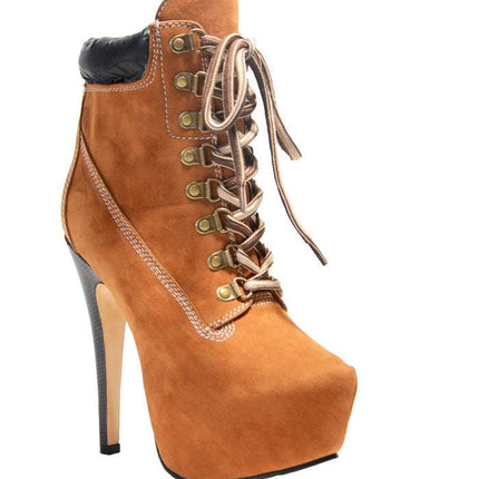 BuonoScarpe New Platform High Heels 15cm Stilettos Fashion Camouflage Ankle Boots Shoes Woman Lace Up Sexy Night Club Boots Chic - Royalessencelux