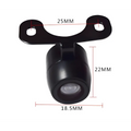 Black plastic butterfly reversing high-definition camera with rounded lens and mounting bracket for rear use