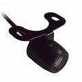 Black plastic butterfly reversing high-definition camera with curved mounting bracket and attached cable shown from the back side