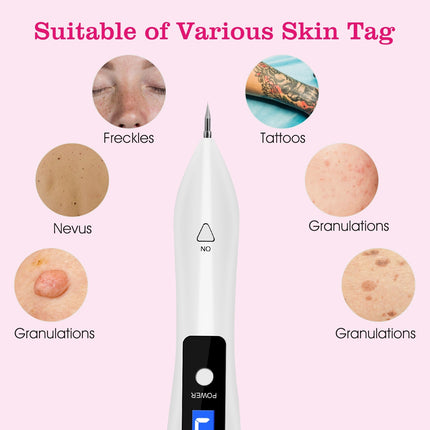 Skin Tag Repair Kit Portable Beauty Equipment Multi-Level With Home Usage USB Charging LCD Level Adjustable 6 Replaceable Needles - Royalessencelux