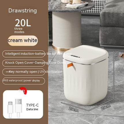 Smart Trash Can With Lid For Bedroom And Living Room Kitchen Storage Box Trash Can Induction Small Car Box Automatic Smart Dustbin Smart Trash Bin - Royalessencelux