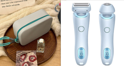 2 In 1 Hair Removal Epilator USB Rechargeable Trimmer Women Body Razor Face Leg Armpit Bikini Hand Pubic Shaver Hair Remover - Royalessencelux