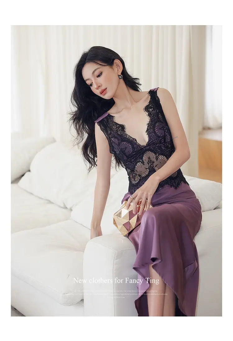 a gold-toned geometric clutch with a faceted angular design complementing a blue sleeveless lace sheath dress