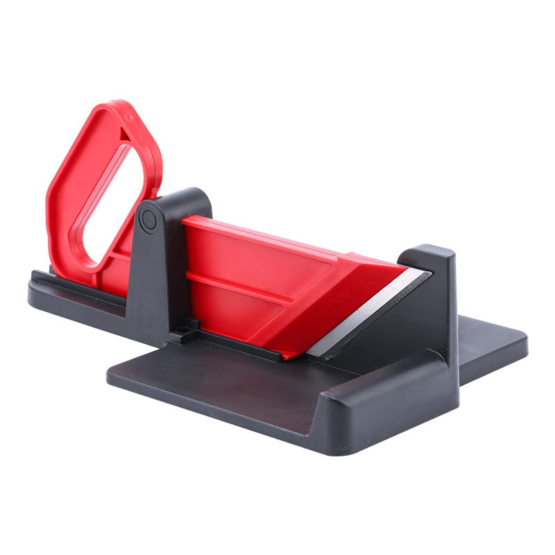 Red and black plastic multifunctional vegetable cutting meat slicer with handle for precise vegetable cutting in the kitchen