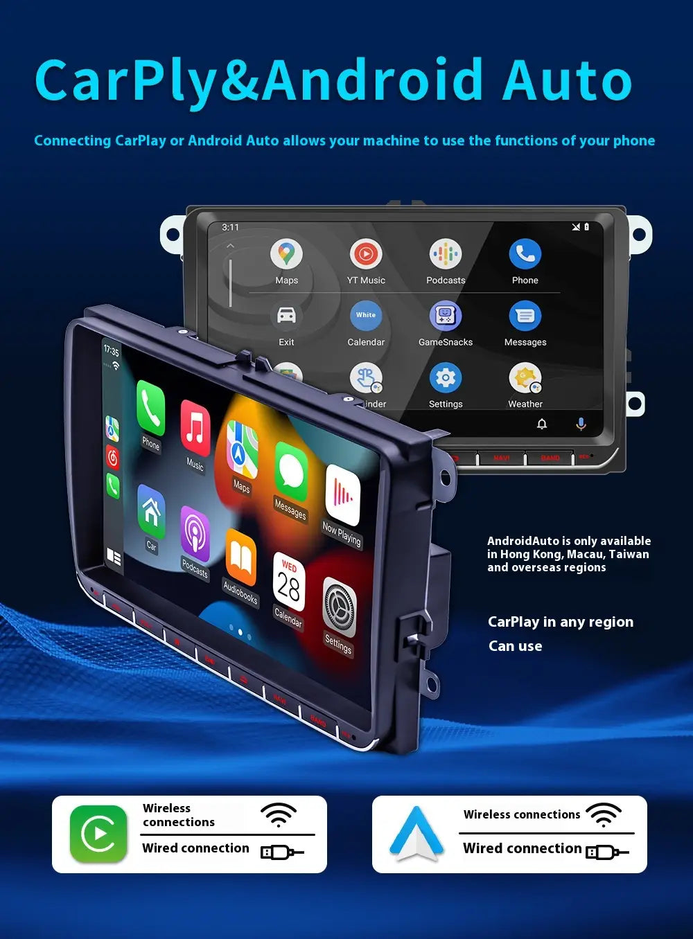 Black 9 inch android car bluetooth gps navigation stereo with touchscreen display showing android auto interface for gps navigation integrated in vehicle use.