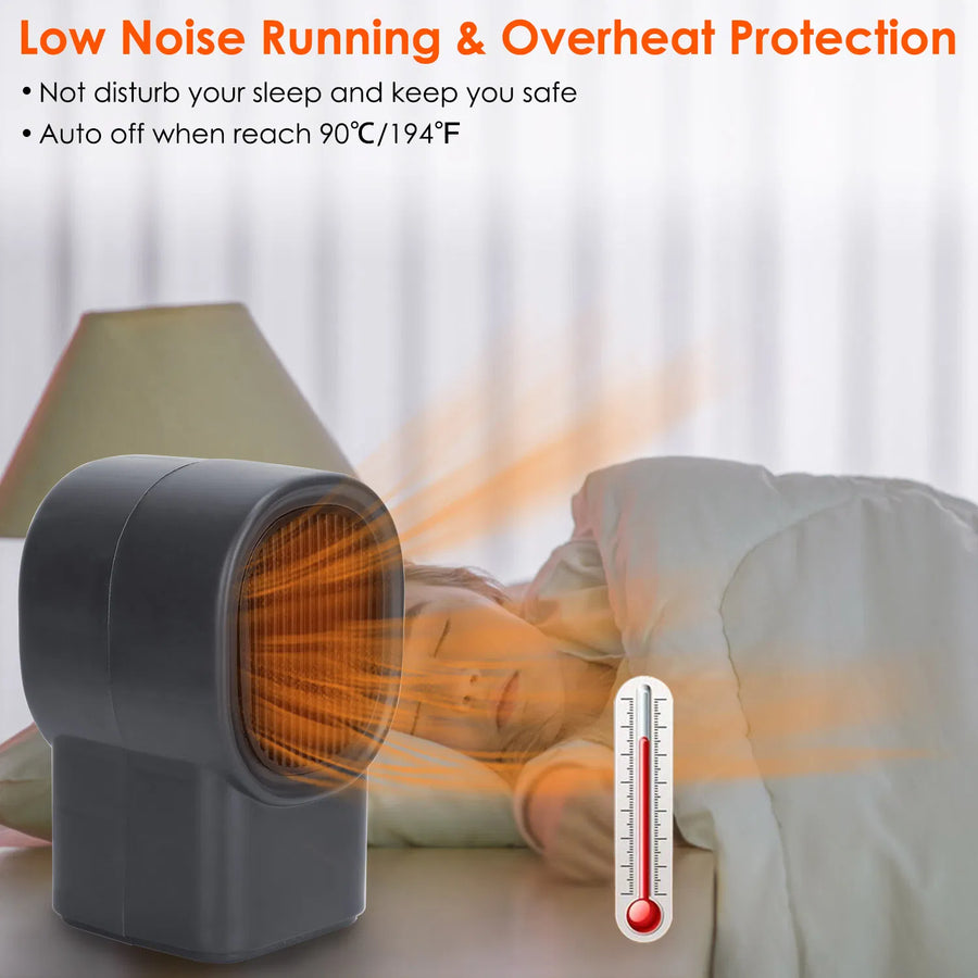 500W Mini Portable Space Heater - Fast Heating Desktop Fan Heater with Overheat Protection