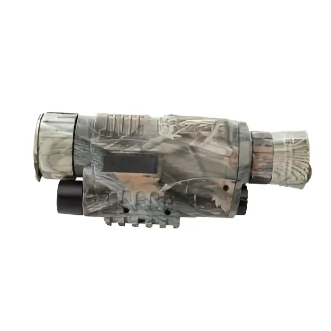 Camouflage digital night vision telescope with matte finish and textured grip for enhanced night vision use