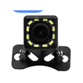 Black square-shaped car hd night vision external ccd camera with yellow led lights around the rear lens