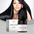Hoegoa chehe castor oil hair mask nourishing treatment in a brown jar with black lid and matching box visible
