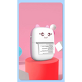 White cat-shaped cat ear mini printer portable bluetooth labeler with pink ears and cute face design for labels