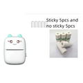 White cat ear mini bluetooth labeler printer portable with light blue ears and cute face for easy labeling tasks