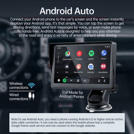 7-inch Portable Wireless Carplay Car Smart Screen MP5 Vehicle Navigation Reversing Player - Royalessencelux