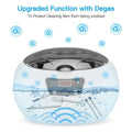 Ceramic ultrasonic cleaning machine in silver and white with digital display designed to prevent oxidation damage