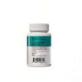 White plastic bottle of certified gmp fda chlorophyll capsules with teal and white label showing suggested use and company info