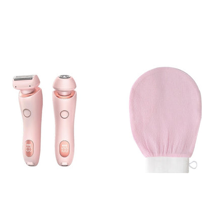 2 In 1 Hair Removal Epilator USB Rechargeable Trimmer Women Body Razor Face Leg Armpit Bikini Hand Pubic Shaver Hair Remover - Royalessencelux