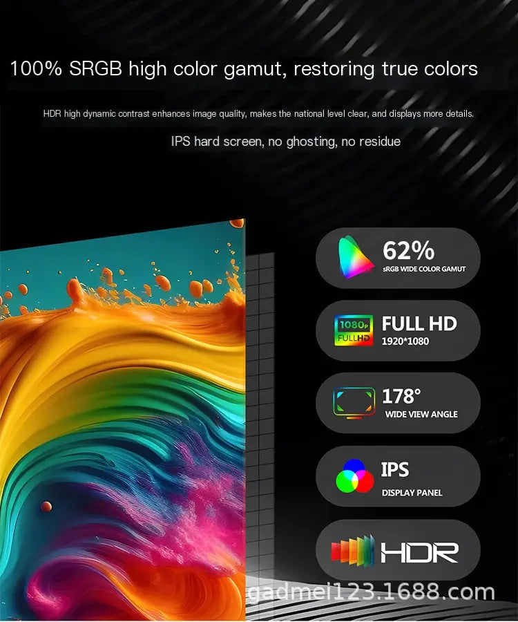 A vibrant colorful display screen of a 14 inch dual screen portable monitor featuring 1080p full hd resolution and ips panel technology.