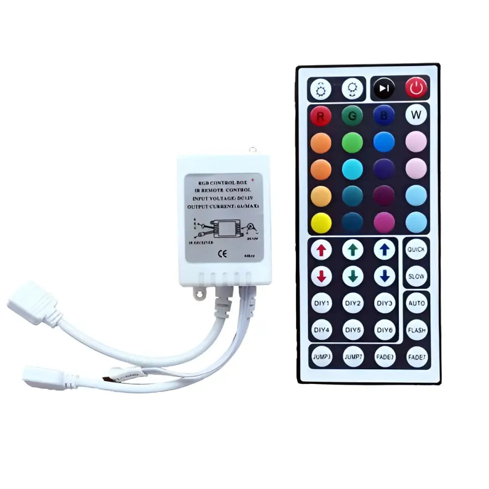 White plastic charged dual head key dc remote controller box with colorful remote color change buttons for rgb leds