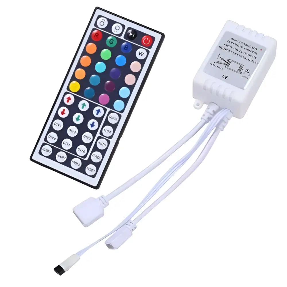 White plastic charged dual head key dc remote controller box with colorful remote color change buttons for rgb leds
