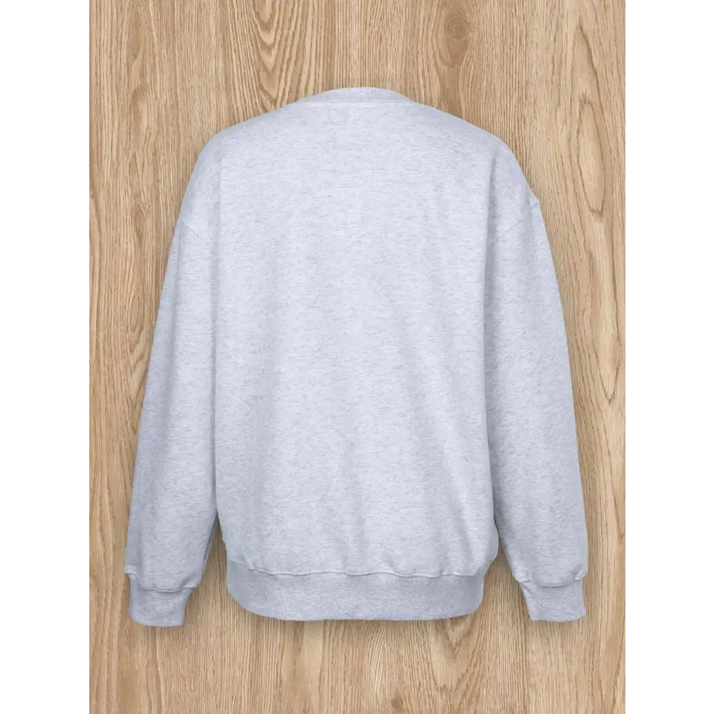 White sweatshirt casual pullover spring with festive christmas ribbon women design of red bow pine branches and berries