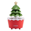Red and white christmas tree essential oil aroma diffuser humidifier with green tiers gold star topper and control buttons