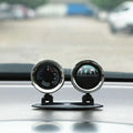 Silver-framed chrome speedometer and seat car compass dashboard featuring dual gauge with temperature dial and compass