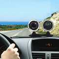 Chrome speedometer and seat car compass dashboard gauge featuring dual chrome-finished gauges mounted on suction cups