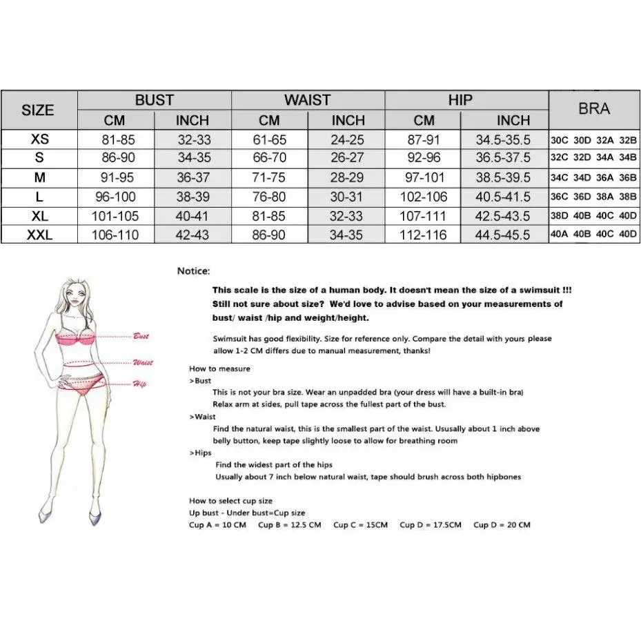 Pink two-piece swimsuit with adjustable straps and supportive underwire bra top next to citrus print yellow bikini swimsuit with side ties
