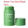 Green tea mud mask stick by nicor with white cap and green cylindrical body for cleansing green tea and eggplant oil control