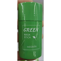 Green cylindrical cleansing green tea and eggplant oil control mask stick by meidián with leaf design and white text