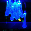 Colorful teardrop bubble garden solar lights featuring blue led bulbs with swirling bubbles and multiple lighting modes