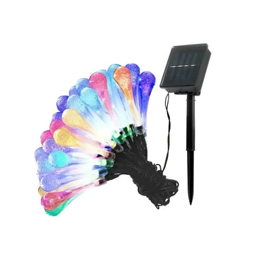 Colorful teardrop bubble garden solar lights with translucent glass-like water droplet design and multiple lighting modes