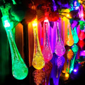 Colorful teardrop bubble garden solar lights featuring translucent bubble-filled design and multiple lighting modes