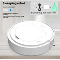Ivory-colored commercial wireless sweeping robot with sleek circular design and integrated intelligent sweeping components