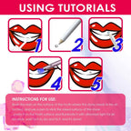 White pencil-like applicator with pointed tip for resin application in complete tooth gem kit for tooth decoration