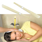 Yellow cylindrical coning beewax natural ear candle sticks with silver metal bands for ear healthy care and wax removal
