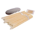 Set of ten beige silicone nail files with silver bands and wooden toothpicks for coning beewax natural ear healthy care
