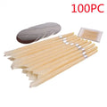 Set of 100 beige silicone-tipped nail art tools with silver bands and discs for coning beewax natural ear candle care