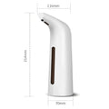 Contact-free automatic induction soap dispenser with sleek modern design, white body, and brown accent panel
