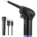 Black and purple cordless air duster and handheld vacuum cleaner with sleek ergonomic design for air duster compressed use